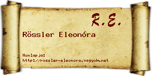 Rössler Eleonóra névjegykártya
